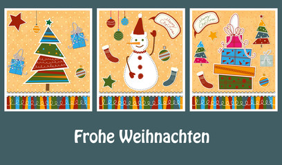 Christbaum Schneemann Geschenkbox Gru&szlig;karte