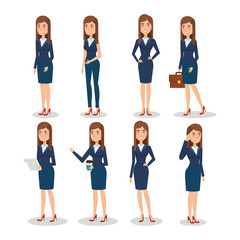 Fototapeta premium elegant business woman in different pose
