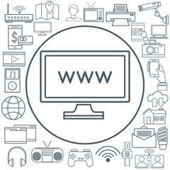 Internet technology round icons