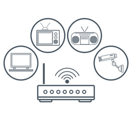 Internet technology round icons