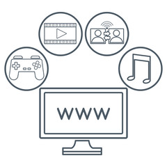 Internet technology round icons