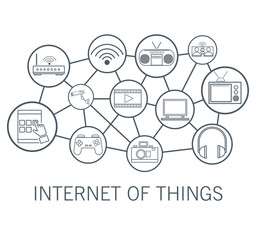 Internet technology round icons