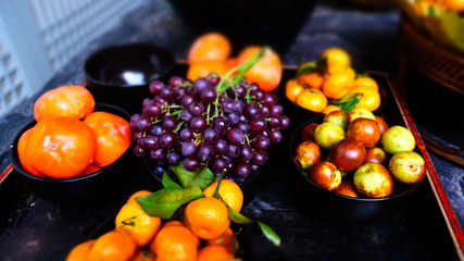 Grapes and oranges