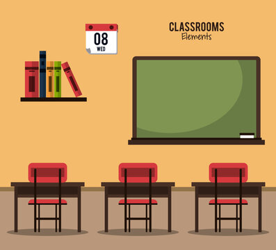 Classroom elements design icon vector illustration graphic design