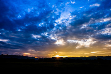 beautiful sunset sunset in the mountains..
