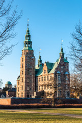 Fototapeta premium Rosenborg Castle in Copenhagen on a sunny day in early spring. Denmark