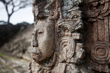 Fototapeta na wymiar King Zots Choj Muan: Mayan Stela in Tonina, Chiapas