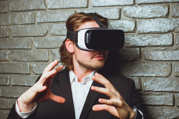 man in black dress virtual glasses