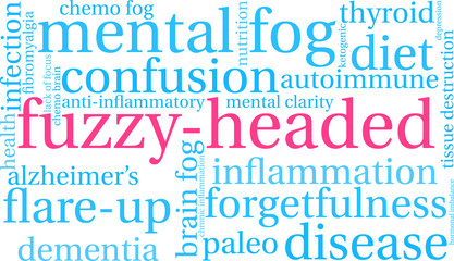Fuzzy-Headed Word Cloud on a white background. 