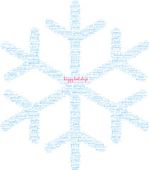 Happy Holidays Word Cloud on a white background. 