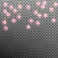 Darlings hearts garland lights. EPS 10 vector