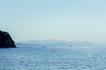 Obraz na płótnie Canvas Blue sea and mountains. Seascape