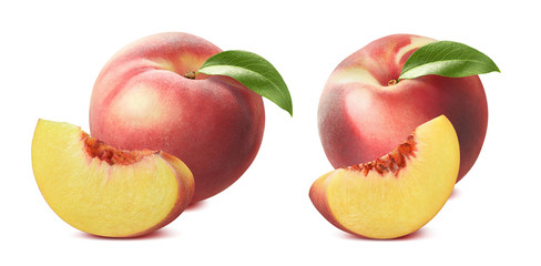 Peach and piece set isolated on white background