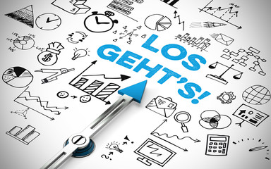 Los geht’s! Slogan als Neuanfang oder Start Konzept