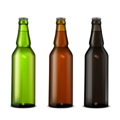 Beer bottles set.
