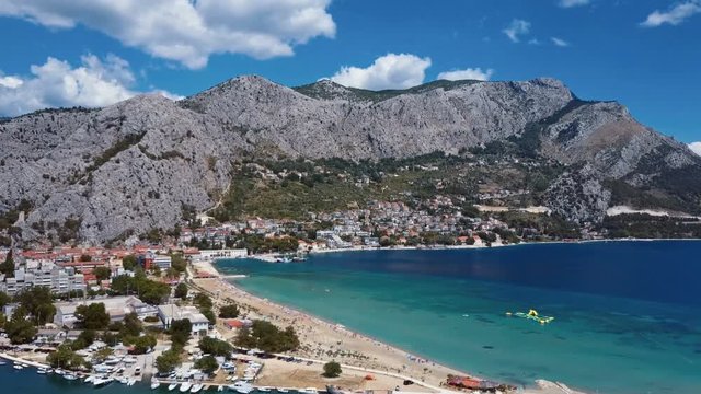 Aerial view of Omis resort, Dalmatian Coast, Croatia