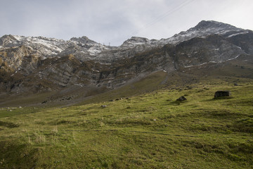 Beautiful view of valley mountain Saentis, Switzerland