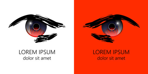 one hand drawn human eye