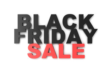 3D Rendering Black Friday, sale message for shop. Business hopping store banner for Black Friday. Black Friday sale inscription design template. Banner for your design.