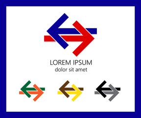 Arrows in opposite directions