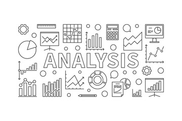 Analysis vector horizontal banner or illustration