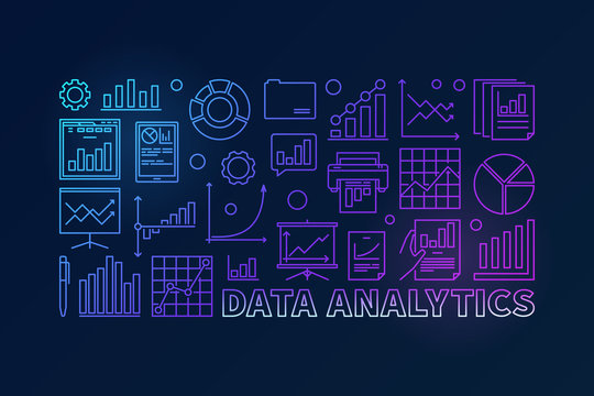 Data analytics colorful vector illustration