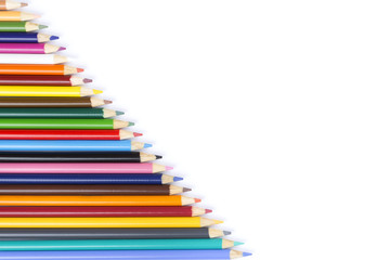 Color pencils on white isolation