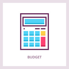 Budget icon. Calculating and planning concept. Vector linear pictogram.