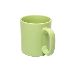 empty cup of coffee or mug on white background