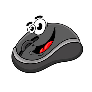Funny cartoon computer mouse character design. vector illustration