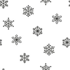 White snowflake vector seamless pattern. 