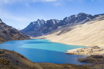 Fototapeta na wymiar Khota Thiya Lake in the Cordillera Real of Bolivia