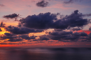 Naklejka na ściany i meble A sunset on the Corsica Island in France