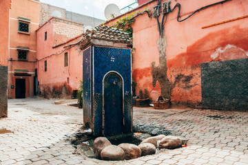 streets of marrakech old medina, morocco