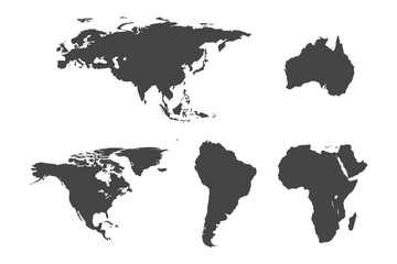 Continent maps set