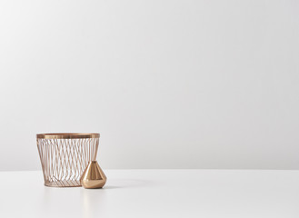 white background bronze home ornaments