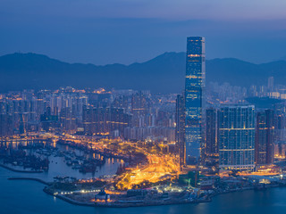 Hong Kong City view before sunrise