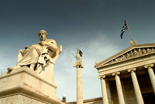 Statue of Plato, Academy of Athens, Athens, Attiki, Greece, Europe