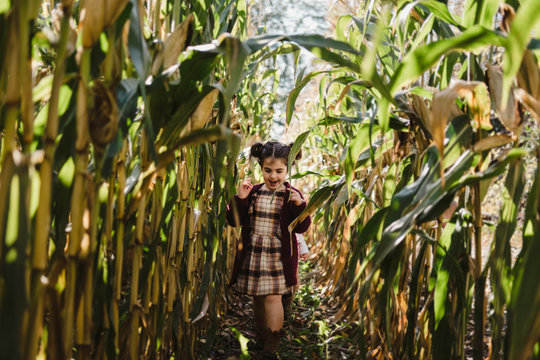 Girl in cornfield, Oshawa, Canada, North America