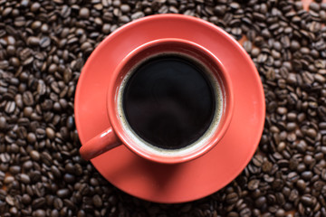 Obraz premium Gorąca kawa w filiżance 