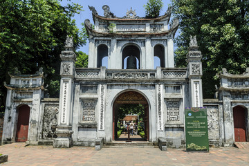 entry to the temple of the literature, ancient university, in Hanoi, Vietnam.