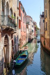 Naklejka na ściany i meble Beautiful view of water street and old buildings in Venice, ITALY