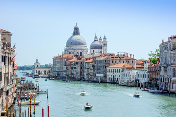 Fototapeta na wymiar Beautiful view of water street and old buildings in Venice, ITALY