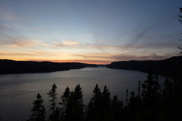 sunset Au sommet du Fjord