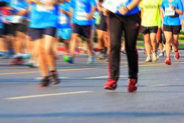 Fototapeta premium Blurred people running.