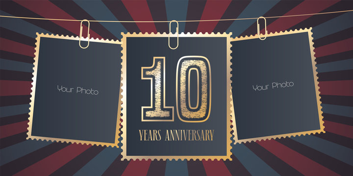 10 years anniversary vector emblem, logo