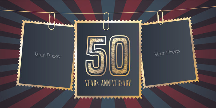 50 years anniversary vector emblem, logo