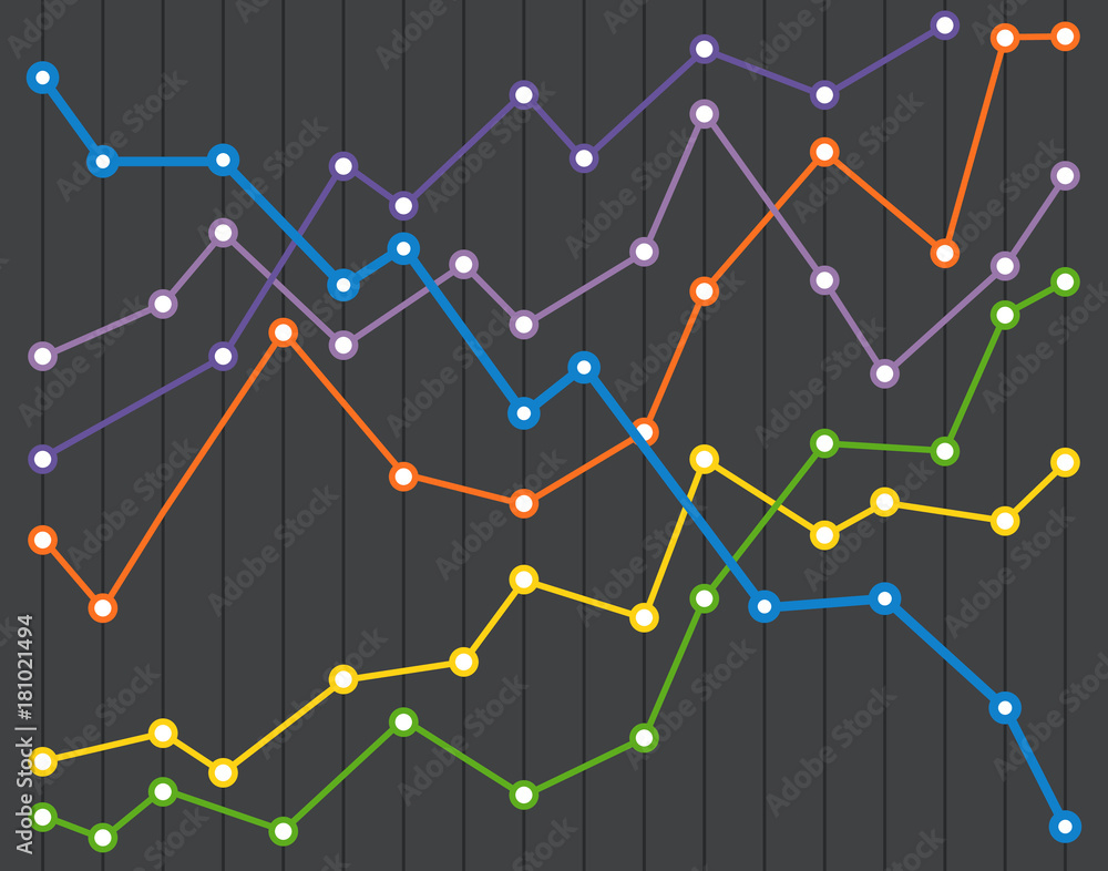 Poster Abstract infographic chart color vector illustration