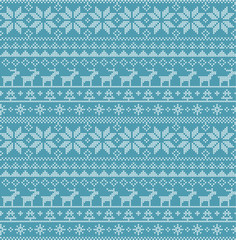 Christmas Seamless Pattern. Nordic style vector ornament