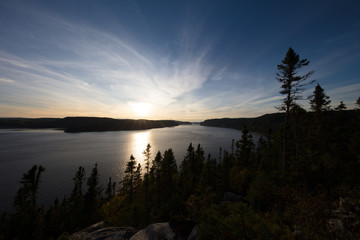 Fototapeta na wymiar sunset fjord saguenay